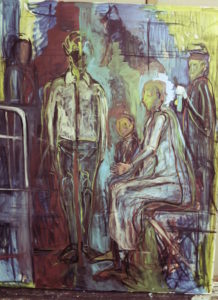 スーチンの絵 油絵制作 自画像とは さむくなってきました。