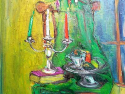 クリスマスに飾る絵・聖なる日に 絵画制作