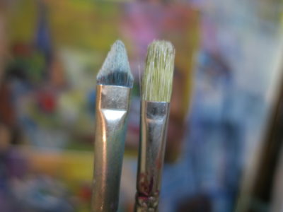 油絵の絵具と筆とを考える
