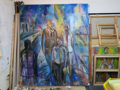 カーリング女子に励まされる。ゴッホとルソー 油絵制作Bの⑧　