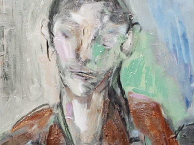 顔の立体感を出す。ジャコメッティの素画 駅員のいる群像20