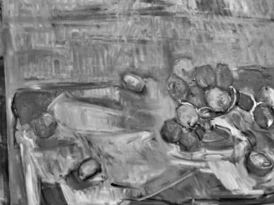 油絵 静物画で考えること。物と空間の境目問題