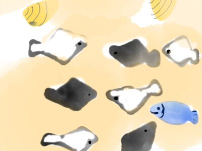 イワシとカレイの静物画とシャルダンと